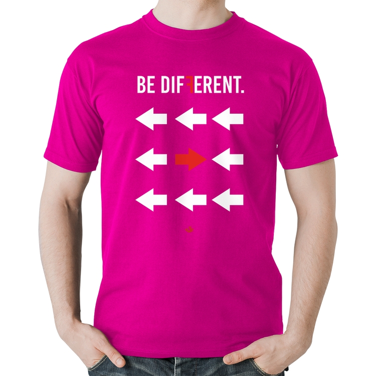 Camiseta Algodão Be Different - Rosa