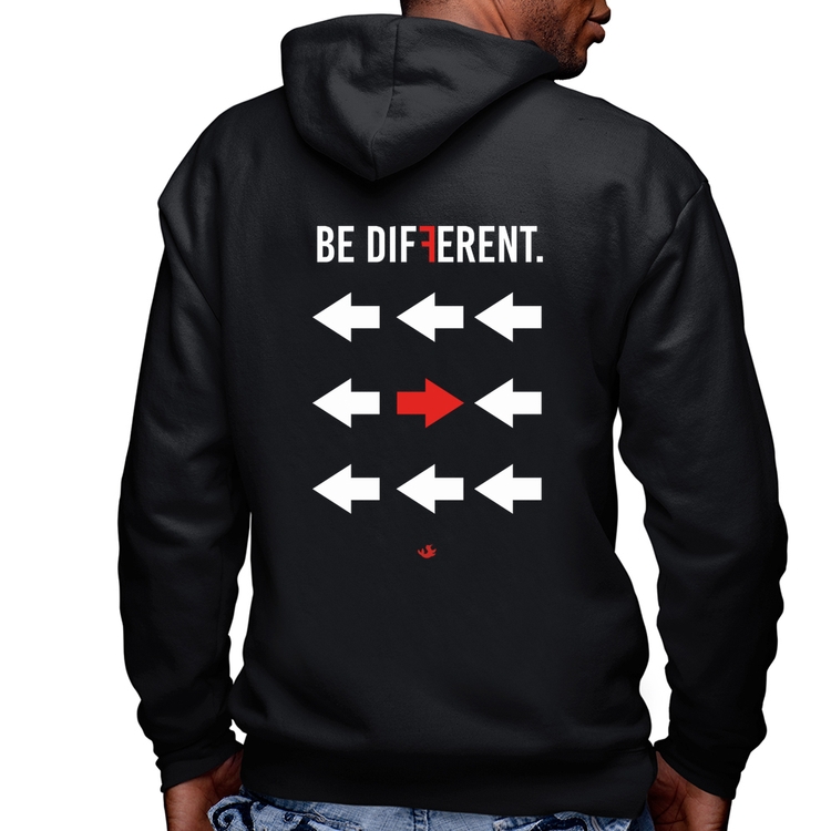 Blusa Moletom Be Different Masculina com Capuz e Zíper