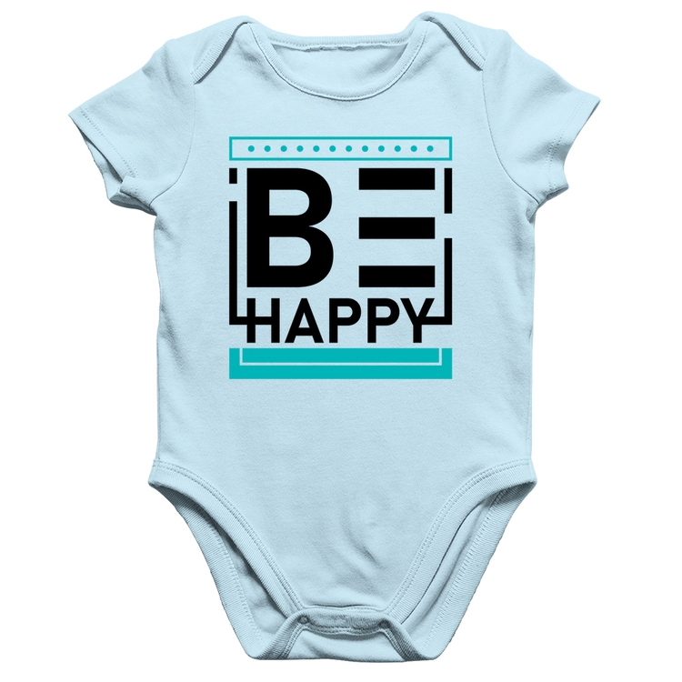 Body Bebê Algodão Be Happy - Azul Bebê