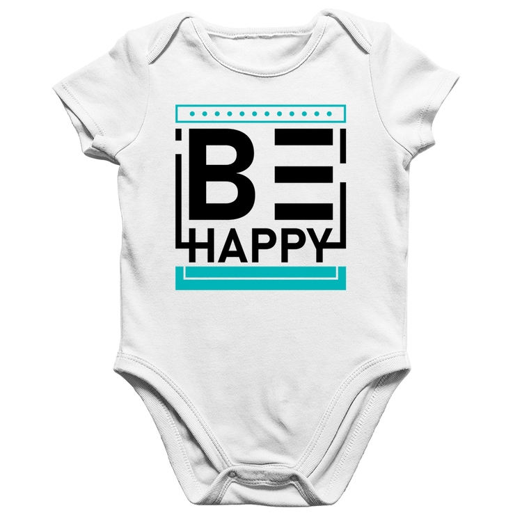 Body Bebê Algodão Be Happy - Branco