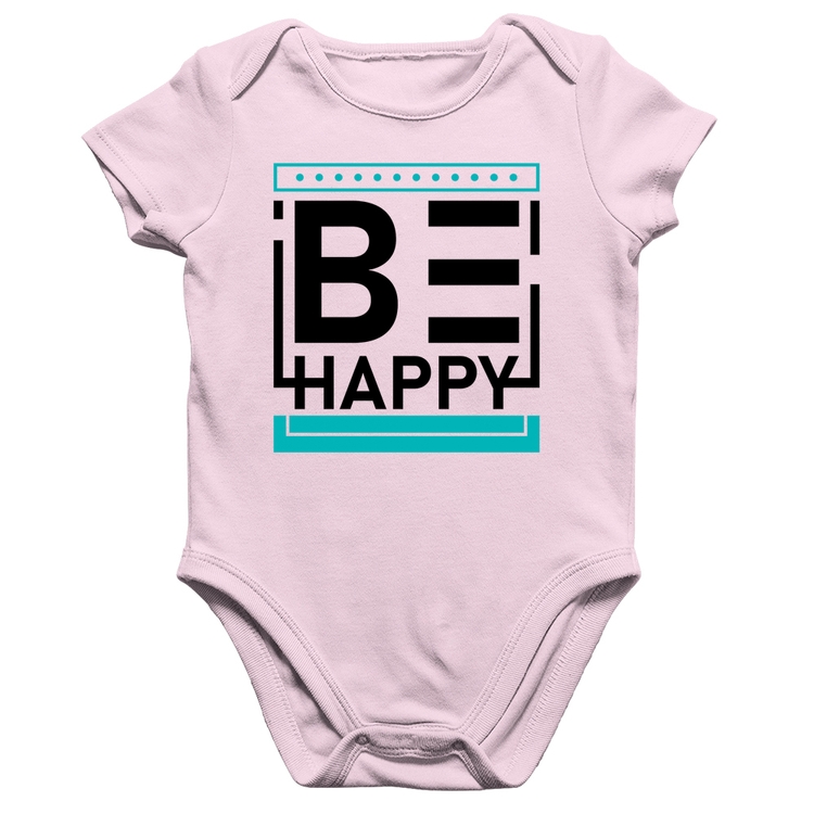 Body Bebê Algodão Be Happy - Rosa Bebê