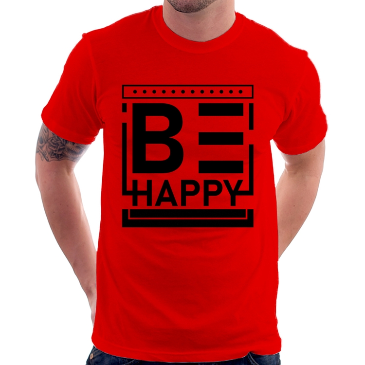 Camiseta Be Happy - Vermelha