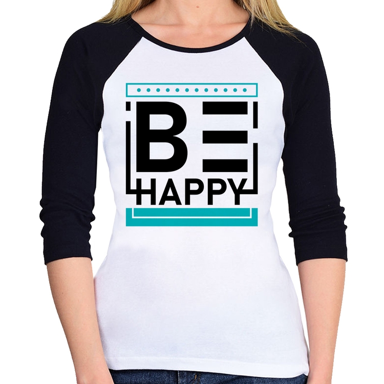 Baby Look Raglan Be Happy Manga 3/4