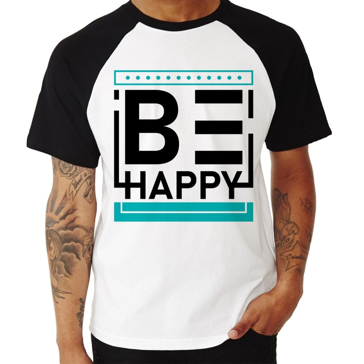 Camiseta Raglan Be Happy