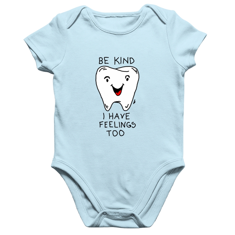 Body Bebê Algodão Be Kind I have feelings too - Azul Bebê