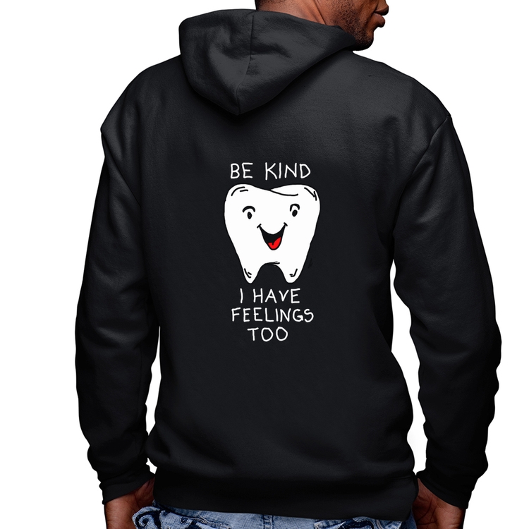 Blusa Moletom Be Kind I have feelings too Masculina com Capuz e Zíper