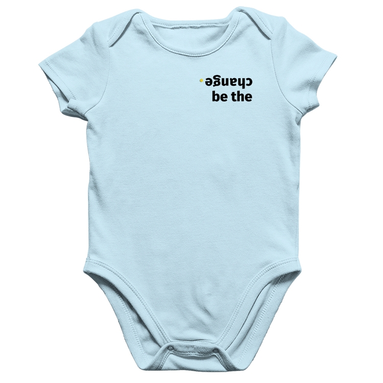 Body Bebê Algodão Be the change - Azul Bebê