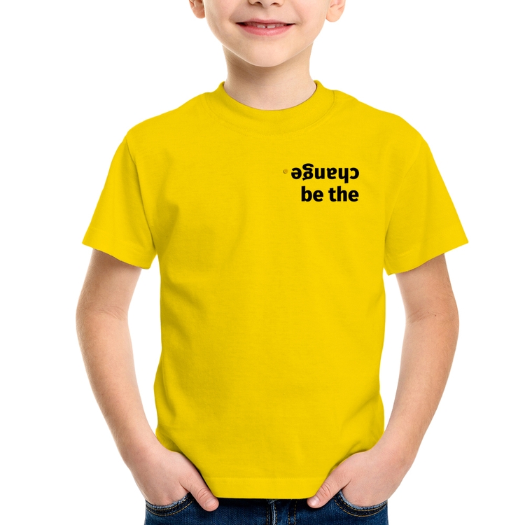 Camiseta Infantil Be the change - Amarela