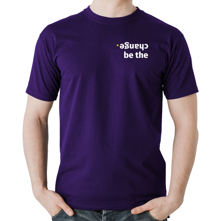 Camiseta Algodão Be the change - Roxa