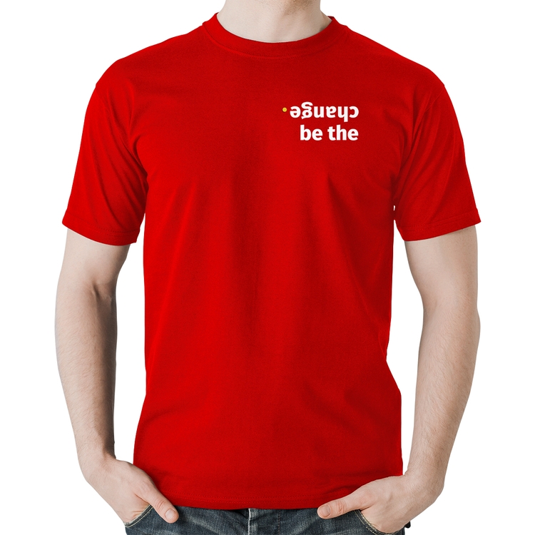 Camiseta Algodão Be the change - Vermelha