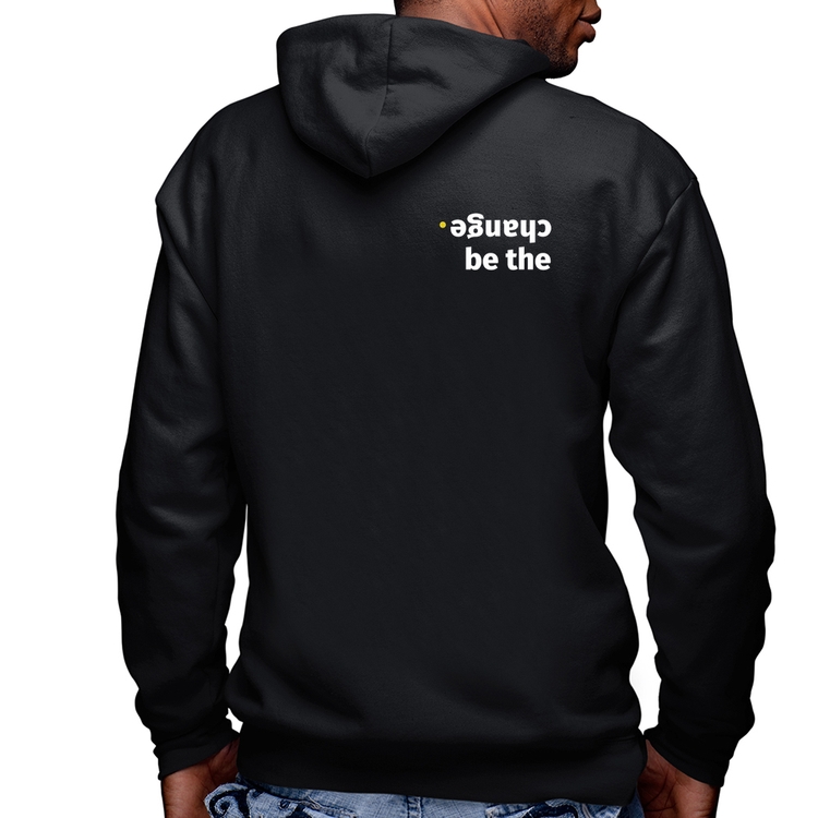 Blusa Moletom Be the change Masculina com Capuz e Zíper