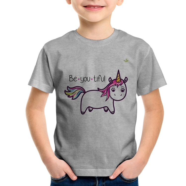 Camiseta Infantil Be You Tiful - Cinza