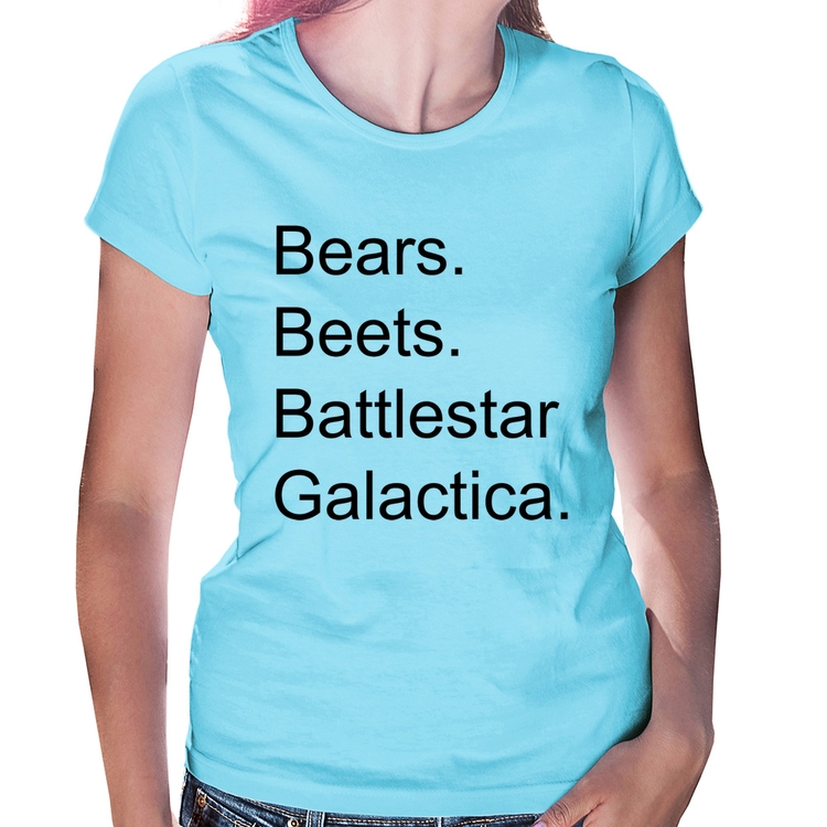 Baby Look Bears. Beets. Battlestar Galactica. - Azul Bebê