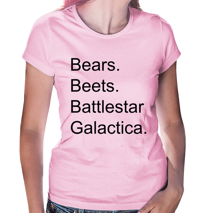 Baby Look Bears. Beets. Battlestar Galactica. - Rosa Bebê