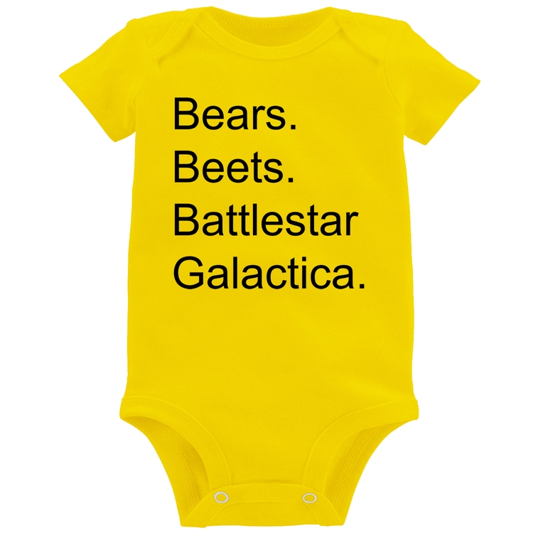 Body Bebê Bears. Beets. Battlestar Galactica. - Amarelo