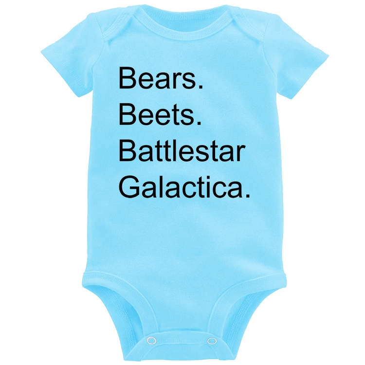 Body Bebê Bears. Beets. Battlestar Galactica. - Azul Bebê