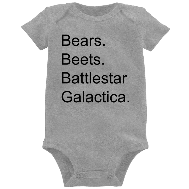 Body Bebê Bears. Beets. Battlestar Galactica. - Cinza