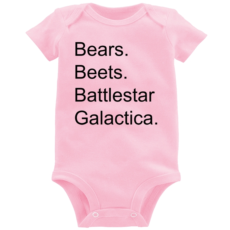 Body Bebê Bears. Beets. Battlestar Galactica. - Rosa Bebê