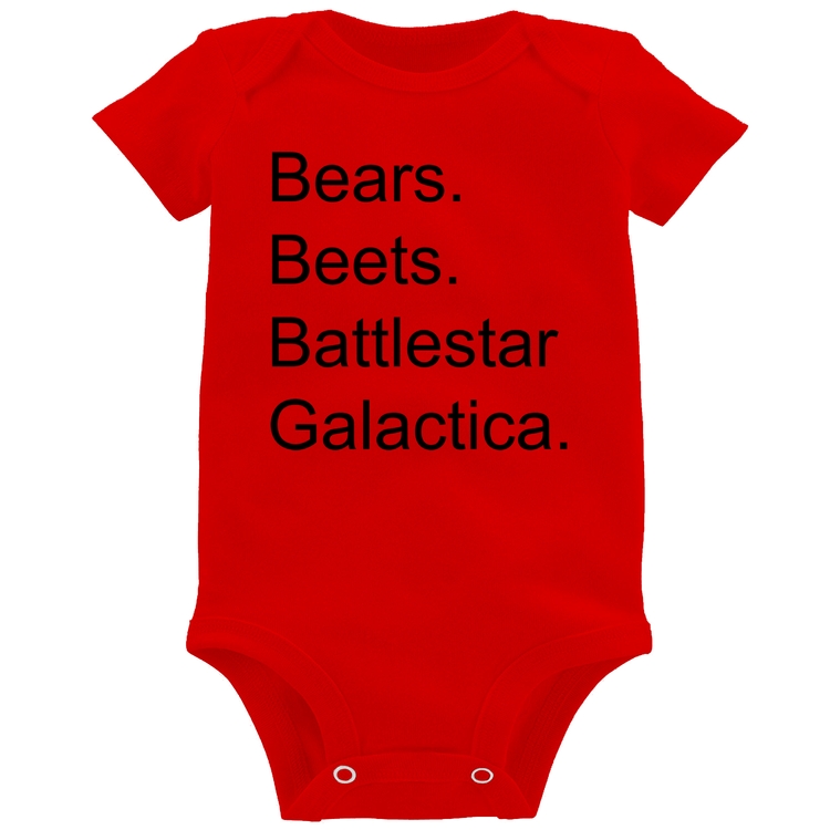 Body Bebê Bears. Beets. Battlestar Galactica. - Vermelho