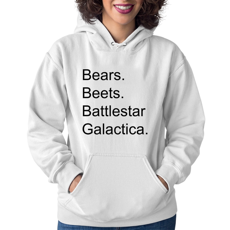 Moletom Feminino Bears. Beets. Battlestar Galactica. - Branco