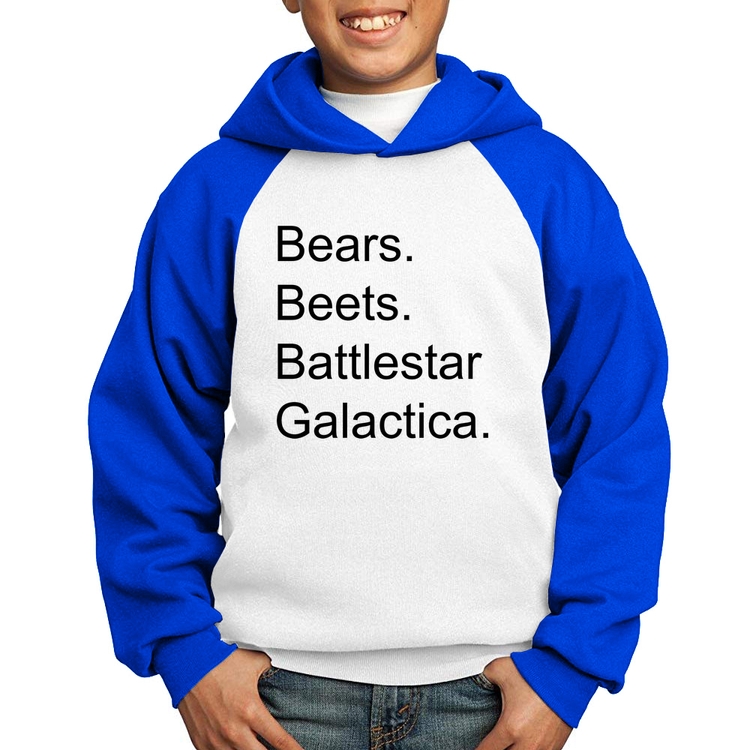 Moletom Infantil Bears. Beets. Battlestar Galactica. - Branco/Azul