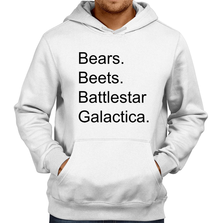 Moletom Bears. Beets. Battlestar Galactica. - Branco