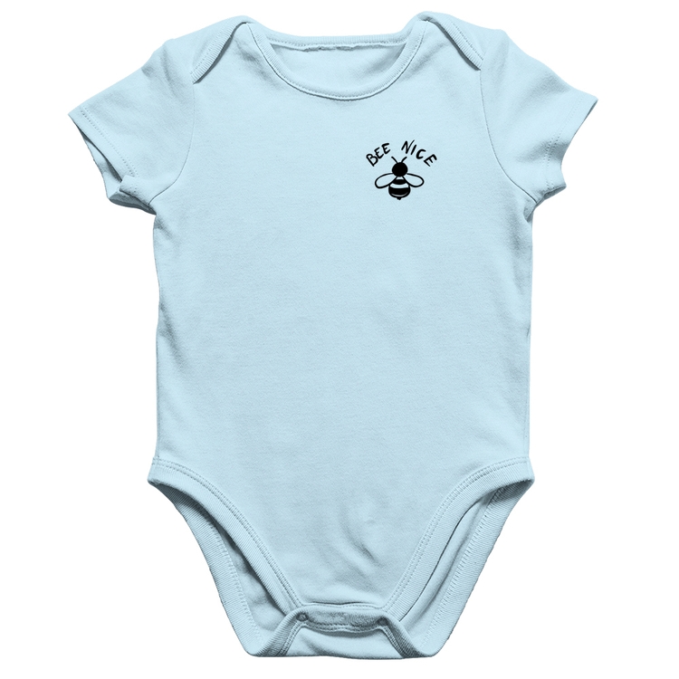 Body Bebê Algodão Bee Nice - Azul Bebê