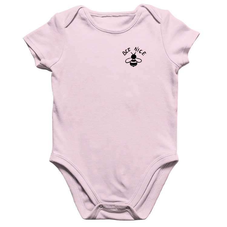 Body Bebê Algodão Bee Nice - Rosa Bebê