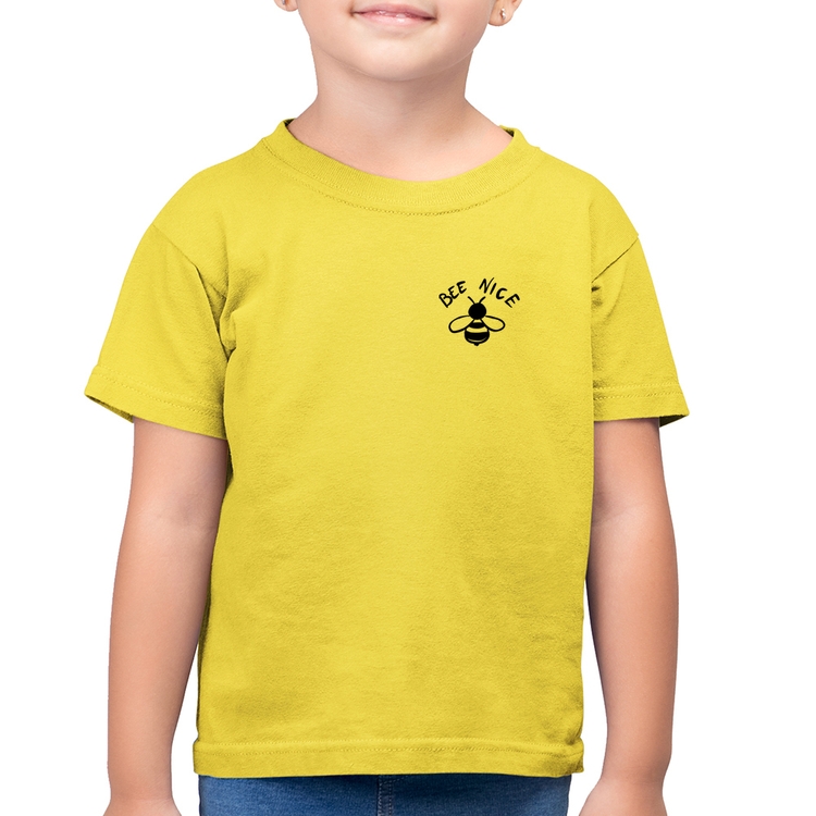 Camiseta Algodão Infantil Bee Nice - Amarelo Canário