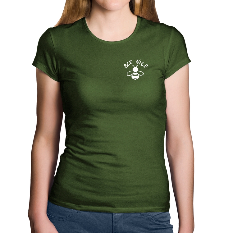 Baby Look Algodão Bee Nice - Musgo