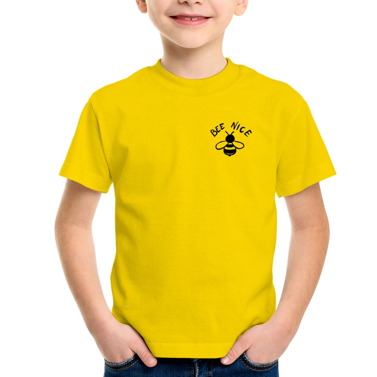 Camiseta Infantil Bee Nice - Amarela