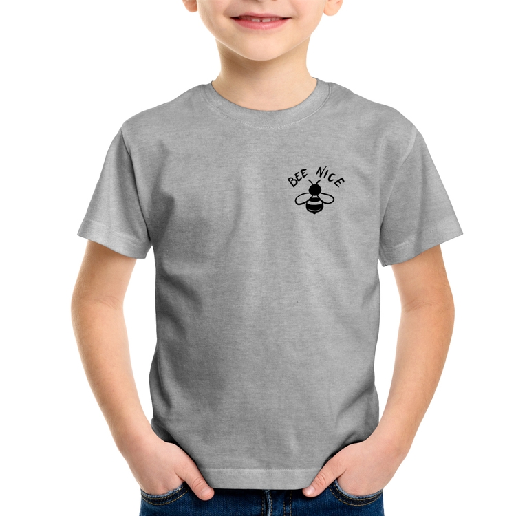 Camiseta Infantil Bee Nice - Cinza