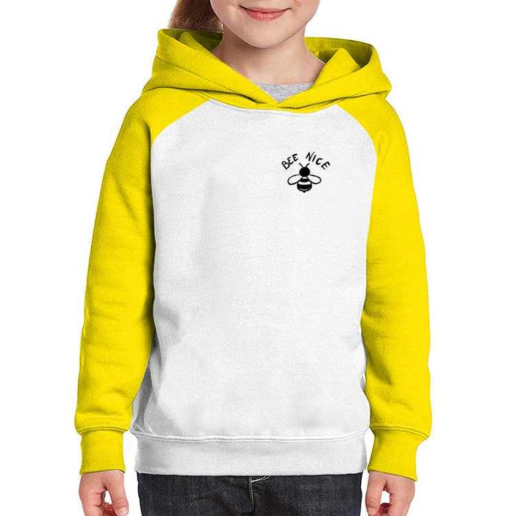 Moletom Infantil Bee Nice - Branco/Amarelo