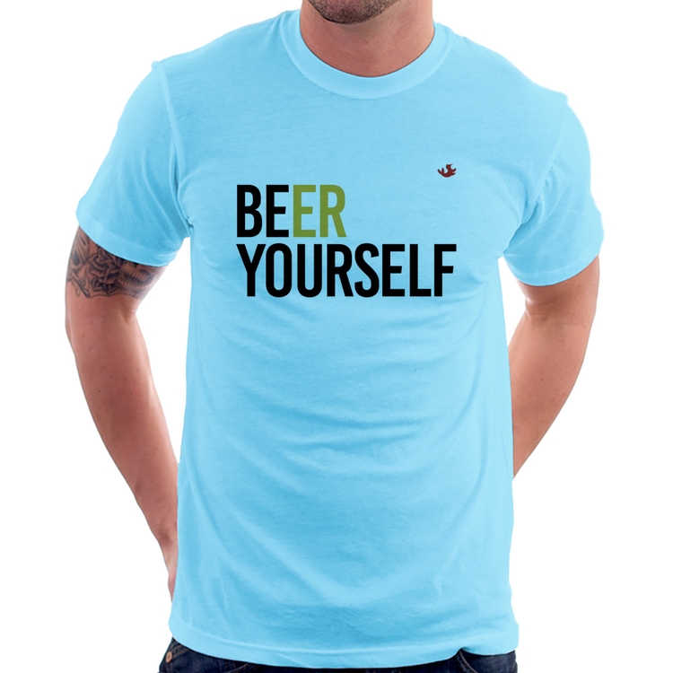 Camiseta Beer Yourself - Azul Bebê