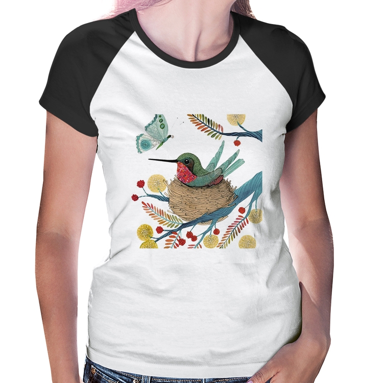 Baby Look Raglan Beija Flor No Ninho