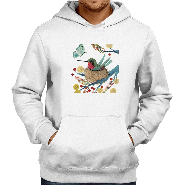 Moletom Beija Flor No Ninho - Branco