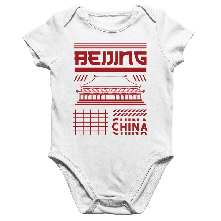 Body Bebê Algodão Pequim China  - Branco
