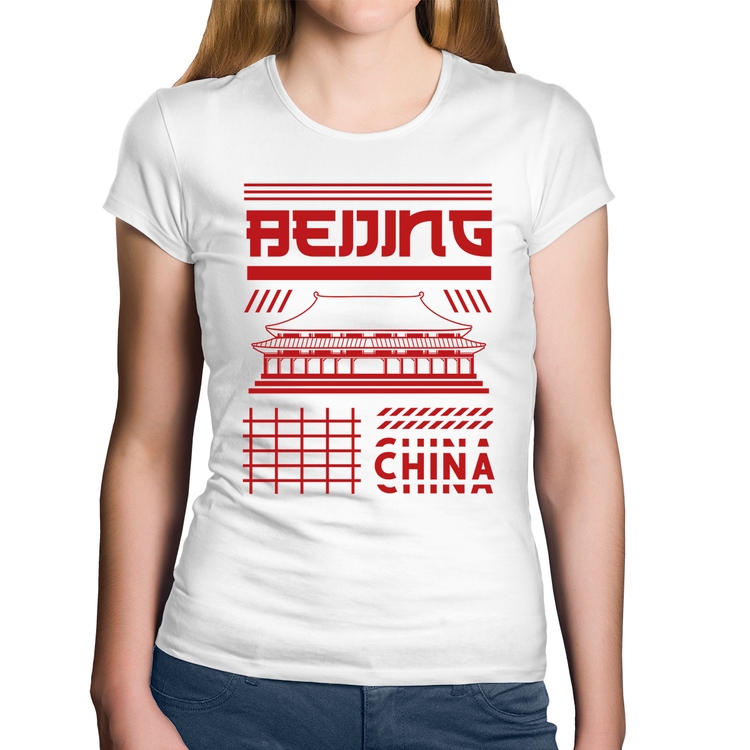 Baby Look Algodão Pequim China  - Branca