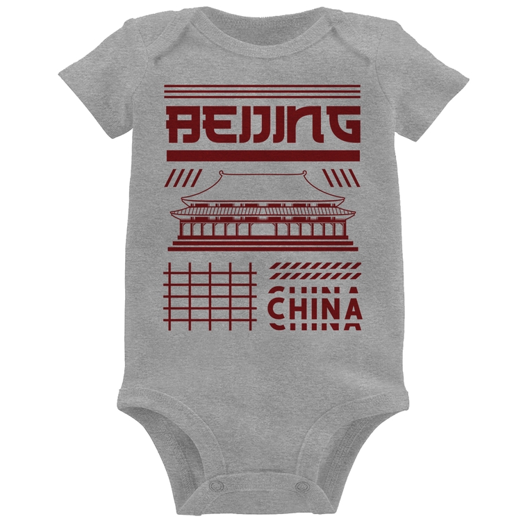 Body Bebê Pequim China  - Cinza