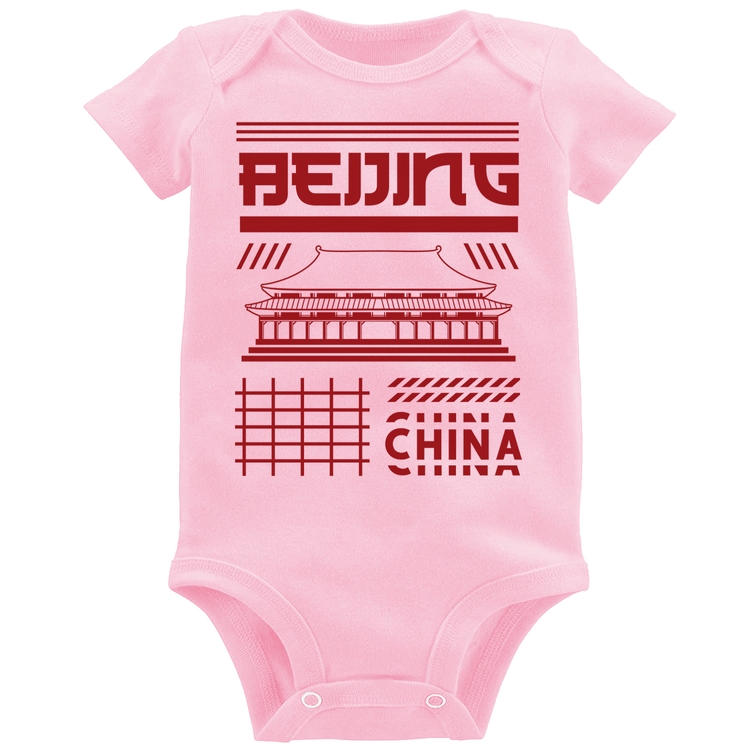 Body Bebê Pequim China  - Rosa Bebê
