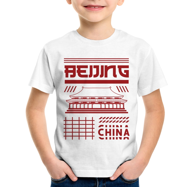 Camiseta Infantil Pequim China 