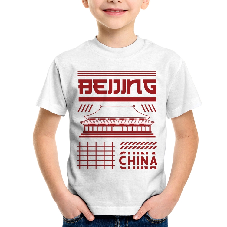 Camiseta Infantil Pequim China 
