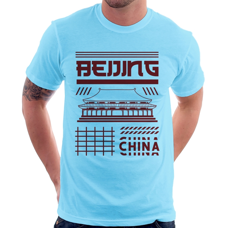 Camiseta Pequim China  - Azul Bebê