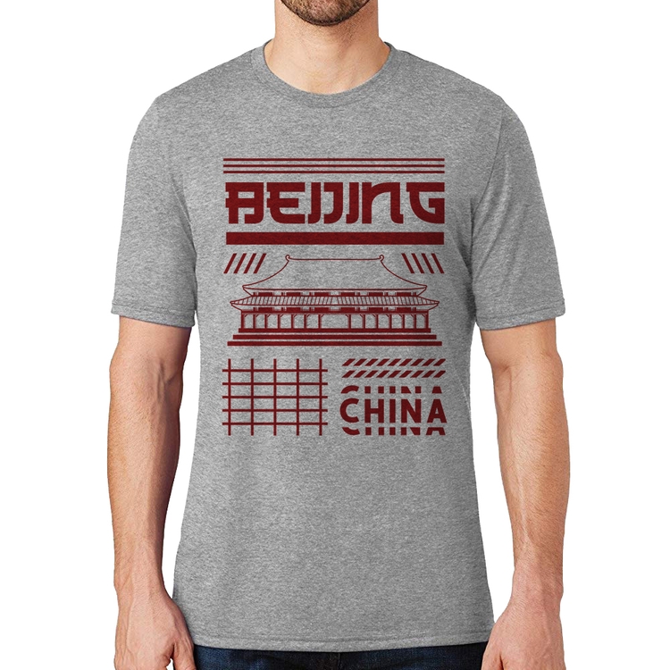 Camiseta Pequim China  - Cinza