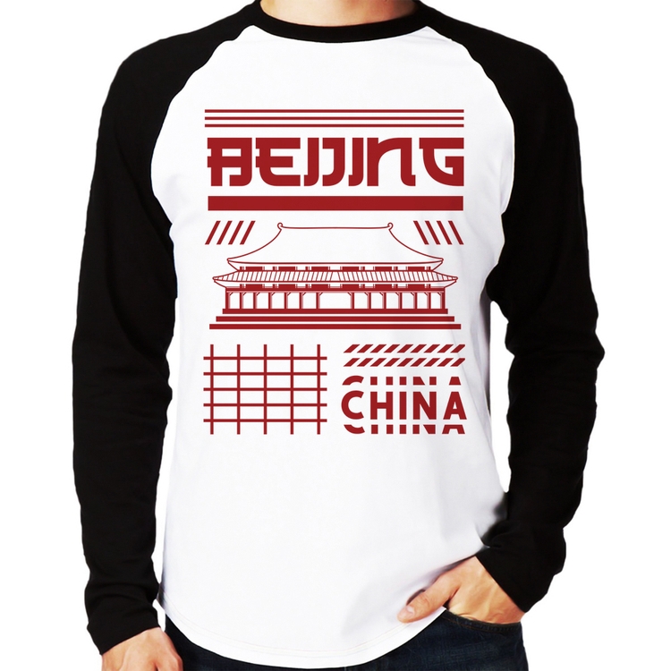 Camiseta Raglan Pequim China  Manga Longa