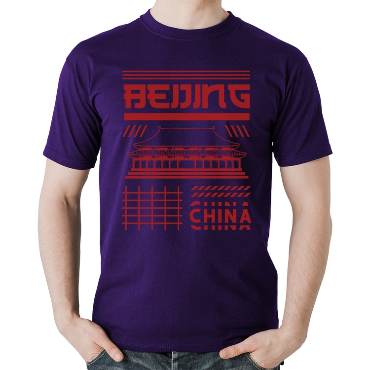 Camiseta Algodão Pequim China  - Roxa