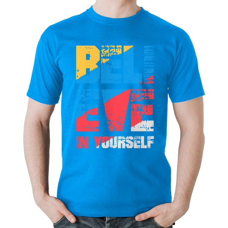 Camiseta Algodão Believe In Yourself - Azul