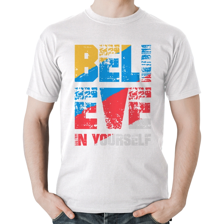 Camiseta Algodão Believe In Yourself - Branca
