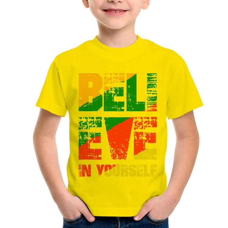 Camiseta Infantil Believe In Yourself - Amarela