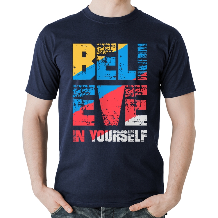 Camiseta Algodão Believe In Yourself - Marinho